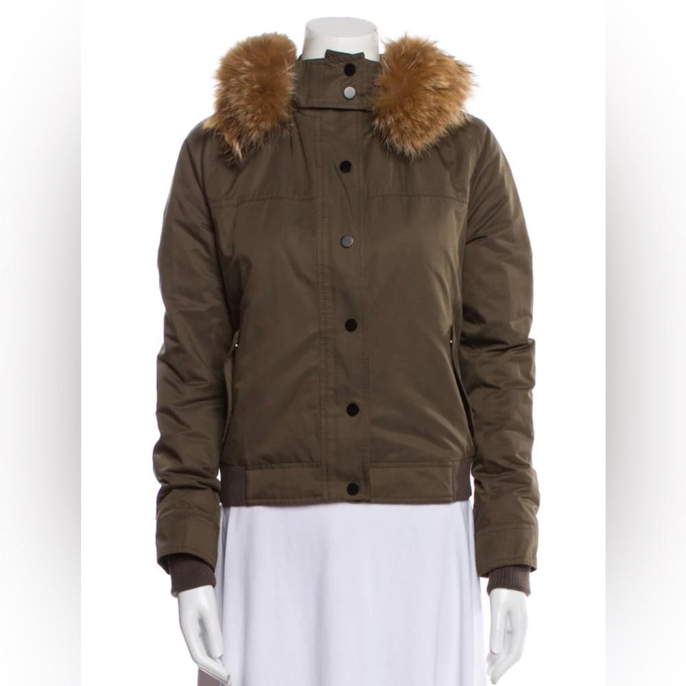 Vince. Bomber Jacket with Fur Collar